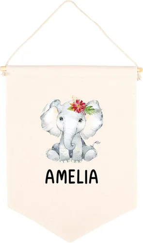 Miniatura 33 de Andaz Press Cartel de lienzo colgante – Tapiz de alfabeto y animales para colgar en la pared para bebé niña y niño, decoración de pared de guardería