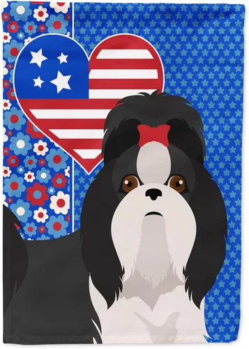 Miniatura 349 de Caroline's Treasures WDK5119GF - Bandera de jardín americana de Airedale Terrier de Estados Unidos, color negro y tostado, bandera decorativa