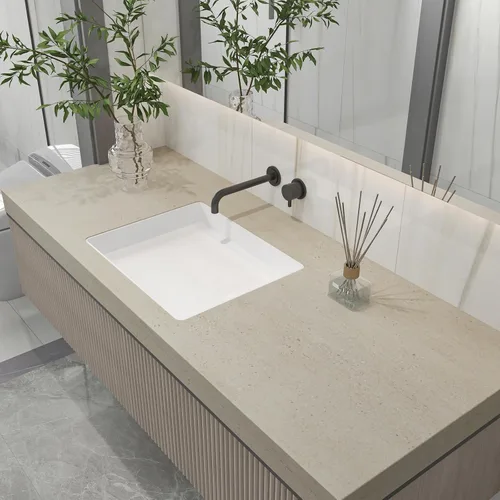 Miniatura 2 de CHIHUT Papel tapiz de mármol beige mate de 12 x 100 pulgadas, impermeable, autoadhesivo, extraíble, para encimeras de cocina, armarios, muebles