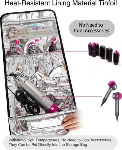 Miniatura 2 de TANTO Bolsa de transporte de viaje para secador de pelo, herramientas para el cabello, estuche organizador para Dyson impermeable, a prueba