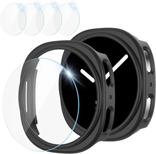 Miniatura 18 de [2+4] Paquete para Samsung Galaxy Watch FE/Galaxy Watch 5/Galaxy Watch 4 de 1.575 pulgadas, carcasa protectora de policarbonato duro + película