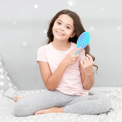 Miniatura 7 de Cepillo de pelo para niñas y niños pequeños, cepillo desenredante para cabello rizado y grueso, sin dolor, peine para niñas y mujeres, unicornio