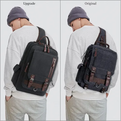Miniatura 3 de Mygreen bolsa cruzada de lona, mochila de viaje