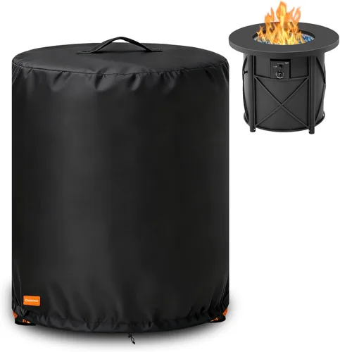 Miniatura 10 de Cubierta para hoguera, resistente al aire libre, 600D, 100% impermeable, cubierta cuadrada para hoguera, resistente a la intemperie, 30 pulgadas