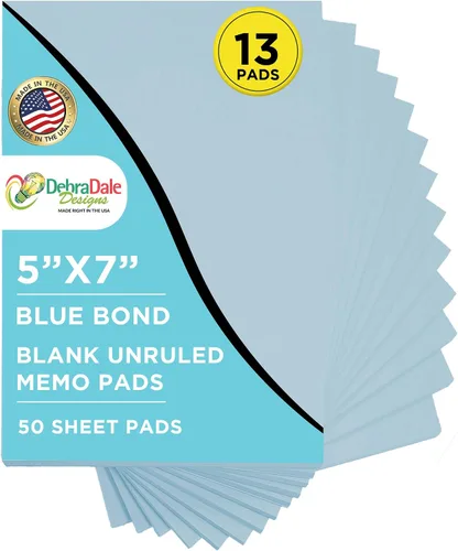 Miniatura 10 de Debra Dale Designs - Bloc de notas blanco de 5 × 7 – 13 blocs de notas sin rayas con respaldo de aglomerado – Bloc de notas duradero para el trabajo