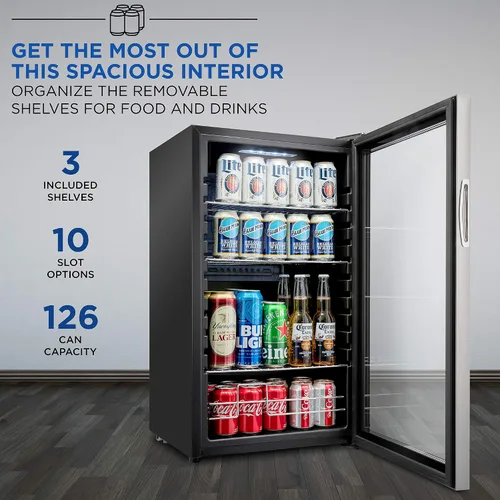 Miniatura 3 de Ivation - Refrigerador de bebidas para 126 latas, ultrafresco, independiente, para cerveza, cócteles, refrescos, jugos para el hogar y la oficina