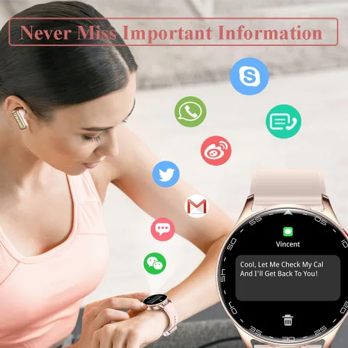 Miniatura 7 de Reloj inteligente con auriculares, reloj inteligente Bluetooth 2 en 1, reloj inteligente con pantalla HD IPS de 1.39 pulgadas para hombres y Rosa