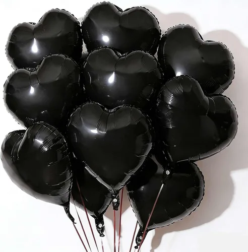 Miniatura 10 de 10 globos rojos de aluminio con forma de corazón de 18 pulgadas, globos de Mylar para baby shower, boda, decoraciones de San Valentín, globos
