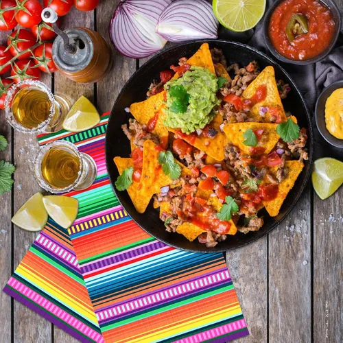 Miniatura 4 de Paquete de 100 servilletas de fiesta mexicana para invitados de fiesta mexicana, coloridas servilletas desechables para cena mexicana, toalla