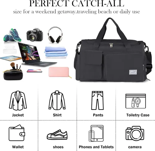 Miniatura 4 de CS COSDDI - Bolsa de viaje deportiva con manga de carretera, bolsa de gimnasio deportiva para mujer, bolsa de mano con compartimento para zapatos
