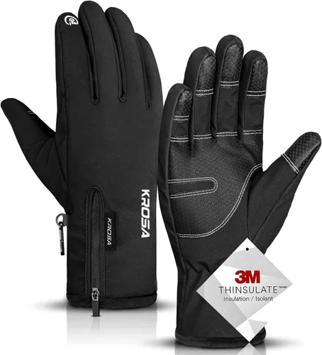 krosa -10 Winter Gloves Men Women, 10 Touchscreen Fingers Snow Ski Gloves, Waterproof Cold Weather Gloves