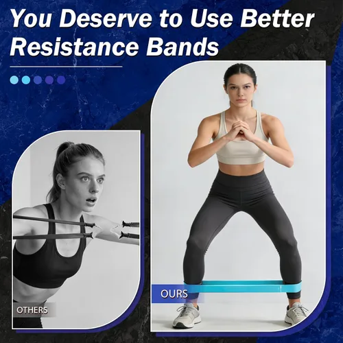 Miniatura 6 de Bandas de resistencia para entrenamiento, bandas de ejercicio de resistencia de 5 niveles con bolsa tejida, bandas para entrenamiento de mujeres