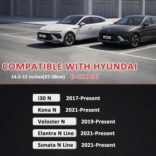 Miniatura 2 de Funda para volante West Llama de fondo plano para Hyundai, funda para volante en forma de D para Tucson, Sonata, Elantra, Santa Fe, Genesis, Sonata
