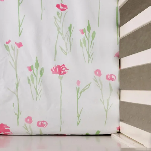 Miniatura 8 de Gllquen Baby Paquete de 4 sábanas de moisés, transpirable y acogedora, sábana bajera elástica para cuna de viaje, patrón floral de moda, sábanas