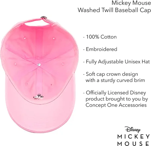 Miniatura 6 de Disney Mickey Mouse Embroidered Cotton Adjustable Dad Hat with Curved Brim