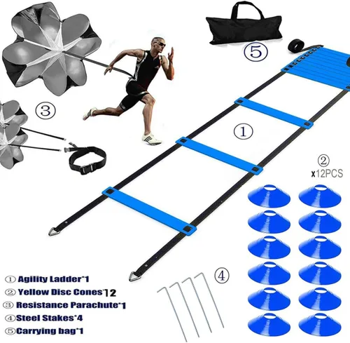 Miniatura 2 de Escalera de agilidad deportiva de 20 pies, equipo de entrenamiento de agilidad para fútbol, ejercicio, tenis, entrenamiento de piernas