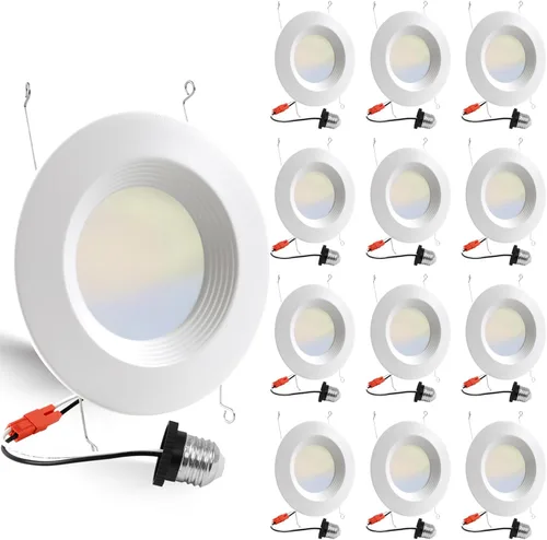 Miniatura 10 de Energetic - Lata de iluminación LED empotrable de 5/6 pulgadas, luz empotrable regulable, 12 W = 150 W, blanco cálido 3000 K, 1000 lm, clasificación