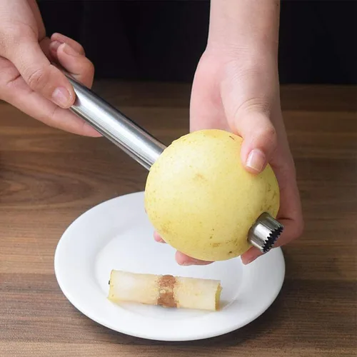 Miniatura 4 de Juego de descorazonador y descorazonador de frutas y verduras multifunción de acero inoxidable y removedor de picaduras para manzana, pera, cereza