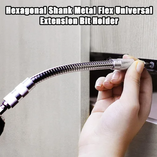 Miniatura 2 de Soporte universal para puntas de extensión flexible de metal, tubo de extensión flexible, destornillador de impacto de eje flexible de 11.8 A-Plata