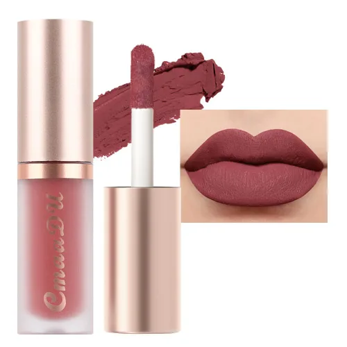 Miniatura 14 de evpct 1 Pieza Lápiz Labial Líquido Mate Malva Brillo Labial Conjunto Brillante para Mujeres Negras 24 Horas Rosa Lápiz Labial Sedoso Terciopelo