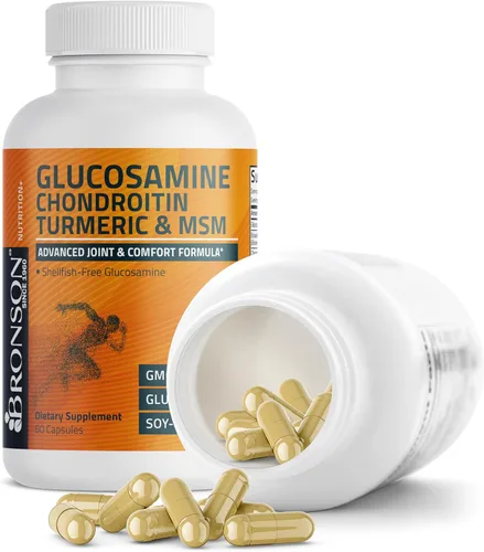 Miniatura 6 de Bronson Glucosamina, condroitina, cúrcuma y MSM fórmula avanzada para articulaciones y cartílagos, apoya articulaciones saludables, movilidad
