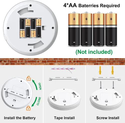 Miniatura 5 de Luces LED de armario con sensor de movimiento para interiores, funciona con pilas, 210LM 6000K, blanco frío para lavandería, escalera, pasillo