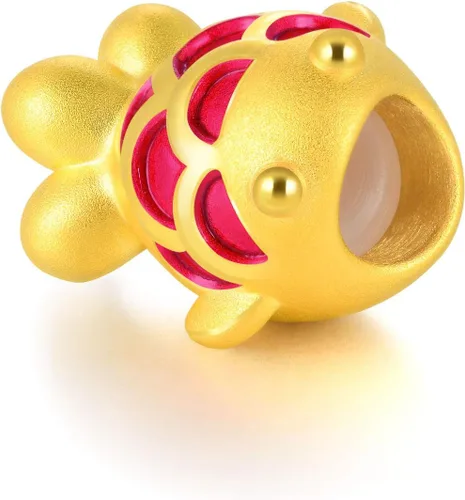 Miniatura 5 de CHOW SANG SANG 999 Pulsera de oro macizo de 24 quilates con dije de pez dorado para mujer 91505C