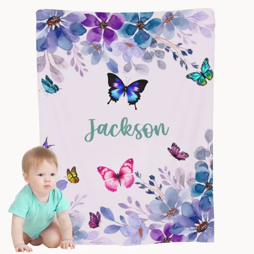 Miniatura 8 de Mantas de bebé personalizadas para niñas, manta de bebé suave personalizada para niños, regalos personalizados para bebés recién nacidos y manta