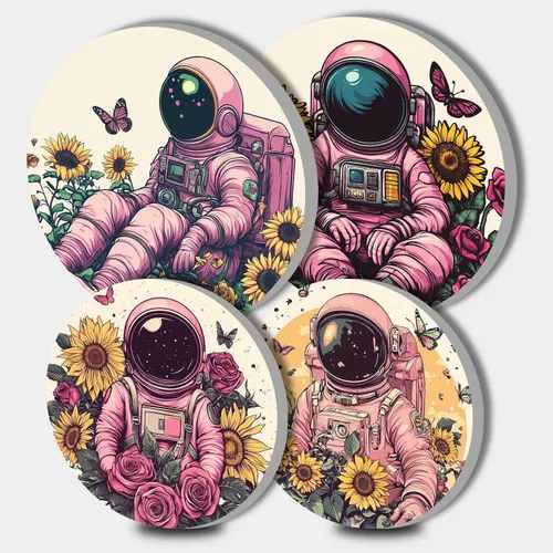 Miniatura 10 de Nordics - Juego de 4 fundas para quemadores de flores étnicas bohemias, estilo rústico, arte floral indio, patrón geométrico abstracto, quemador