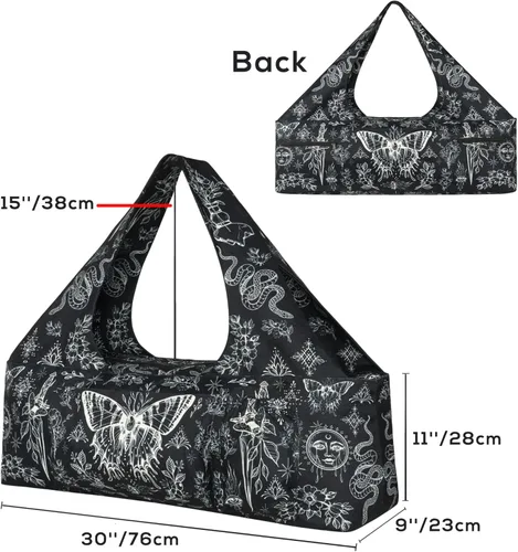 Miniatura 2 de Bolsa para esterilla de yoga – Bolsa de yoga grande con correa para esterilla de yoga, cremallera y bolsillos, bolsas de yoga y transportadores que