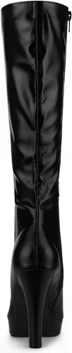Miniatura 4 de Allegra K Botas altas hasta la rodilla con plataforma y punta redonda para mujer