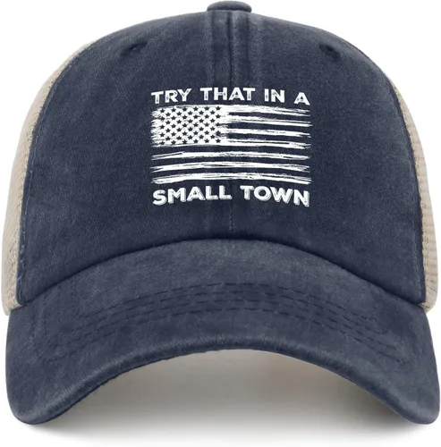 Miniatura 25 de Hat Try That in Small Towns Trucker Hat Men Funny Mesh Cap for Summer