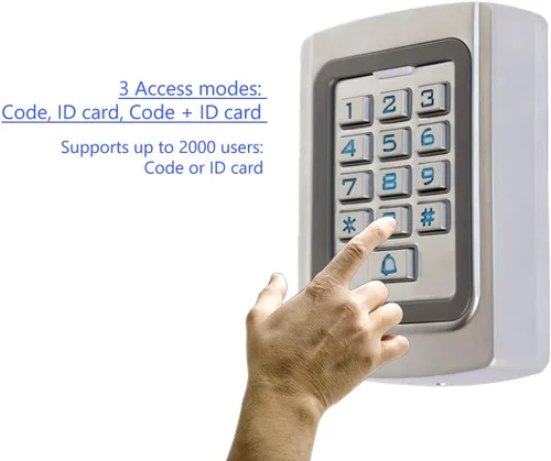 Miniatura 3 de IP68 impermeable universal 12 V 24 V DC funda de metal digital con cable para puerta de garaje, abridor de puertas y sistemas de control de acceso