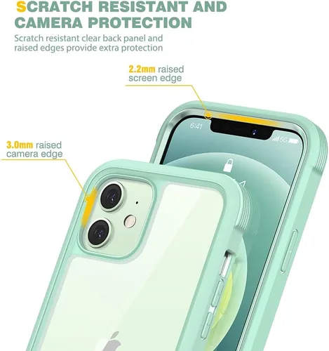 Miniatura 4 de Diaclara Diseñada para iPhone 12/12 Pro, cuerpo completo resistente con protector de pantalla integrado sensible al tacto, antiarañazos, parachoques