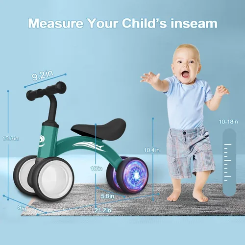 Miniatura 2 de Gamfeiny Colorful Lighting Baby Balance Bike Toys for 1 Year Old Boy Girl Gifts, 10-36 Month Toddler Balance Bike, No Pedal 4 Silence Wheels & Soft