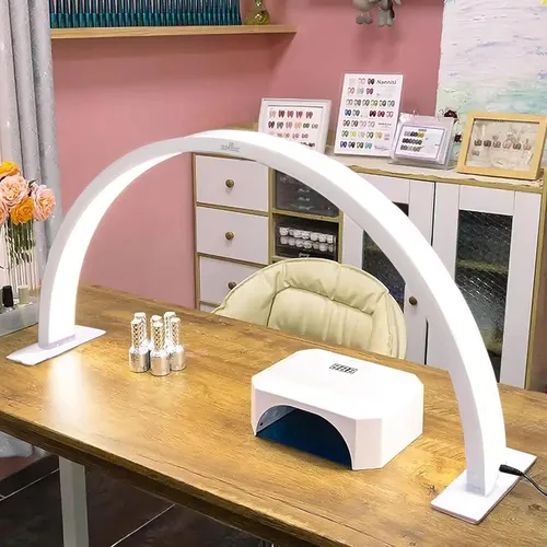 Lámpara de escritorio media luna para uñas – Luz LED de 3360 lúmenes para técnicas de uñas, tatuajes y trabajo de pestañas, luz de luna para