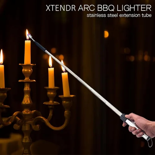 Miniatura 7 de V2 Encendedor de arco extra largo extensible de 2.5 pies, estufa de chimenea sin llama, cuello largo para luz piloto, parrilla, hoguera, cocina