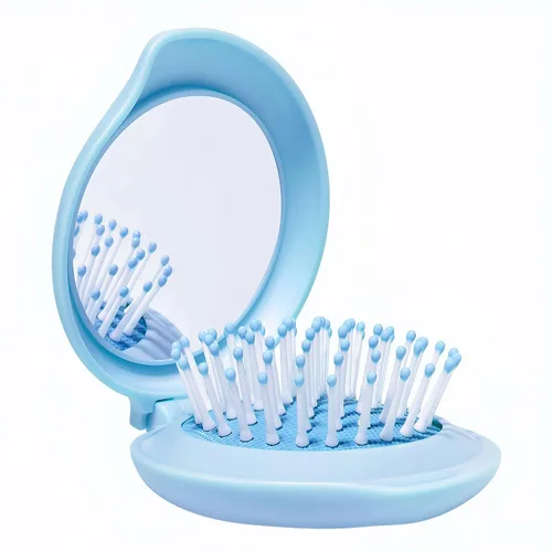 Miniatura 15 de Cepillo de pelo con espejo, juego de espejo compacto y mini cepillo de pelo, cepillo plegable para mujer, regalos para mujer, verde