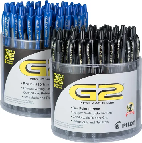 Miniatura 9 de Pilot - Bolígrafos en gel G2, con punta rodante, recargables y retráctiles de alta calidad, punta fina, tinta negra, paquete de 2 cajas