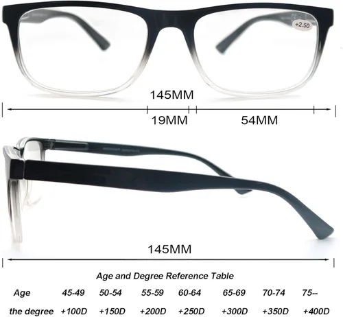 Miniatura 3 de Gafas de Lectura con Bloqueo de Luz Azul Hombres Grandes Cuadradas Sobredimensionadas de Ajuste Amplio Trampas para Hombres con Cabeza/Cara Grande