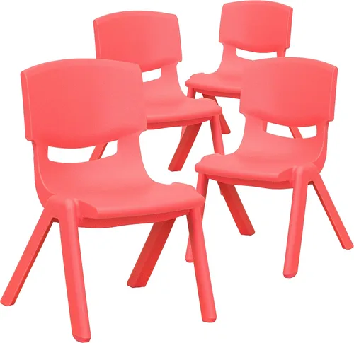Miniatura 14 de Flash Furniture - Silla escolar apilable de plástico azul con altura de asiento de 10 1/2 pulgadas