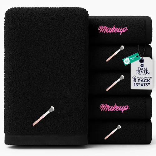 Miniatura 15 de DAN RIVER Paquete de 12 toallas faciales 100% algodón de alta calidad para baño, paños reutilizables para ducharse, 12 x 12 pulgadas, paños de lujo