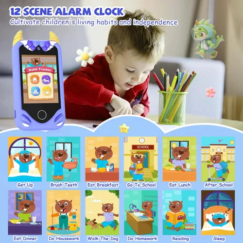 Miniatura 3 de Teléfono inteligente para niños - Regalo de cumpleaños de Navidad para niños de 3, 4, 5, 6 años, juguete para teléfono celular con pantalla táctil