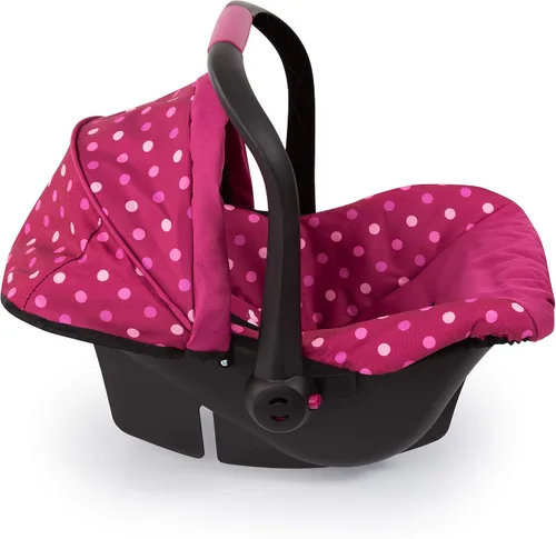 Miniatura 2 de Bayer Design - Asiento de automóvil de lujo con toldo para muñeca bebé, lunares, rosado