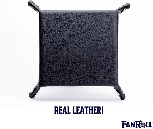 Miniatura 4 de FanRoll - Bandeja plegable de terciopelo para dados con respaldo de piel sintética: azul, juego de rol, accesorios de dados para Calabozos y Dragones