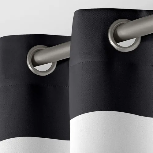 Miniatura 3 de Exclusive Home Sateen Rugby - Par de paneles de cortinas opacas con ojales en la parte superior, de sarga a rayas, para oscurecer la habitación, 52
