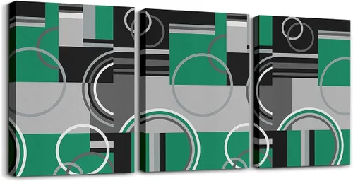 Miniatura 21 de Erosebridal Bohemian Wall Decor 12"x16" 3 Piece Country Southwestern Canvas Wall Art Boho Aztec Arrows Diamond Poster Print Black Gray Geometric