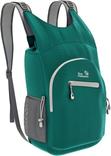 Outlander Mochila de senderismo 100% impermeable, ligera, plegable, para viajes, mochila de día Verde azulado