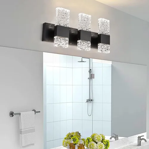 Miniatura 12 de Moderna lámpara LED para tocador de baño, acero inoxidable cromado, 3 lámparas de pared para iluminación de baño, Fuxture sobre espejo, 21.5
