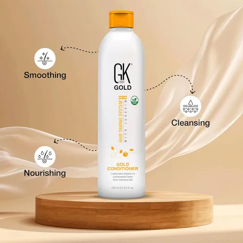 Miniatura 2 de GK HAIR Global Keratin Gold Acondicionador (8.5 fl oz / 8.5 fl oz) Hidratante para el cabello Brillo y protección con aceite de argán, manteca